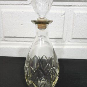 Vintage Diamond Cut Glass Decanter